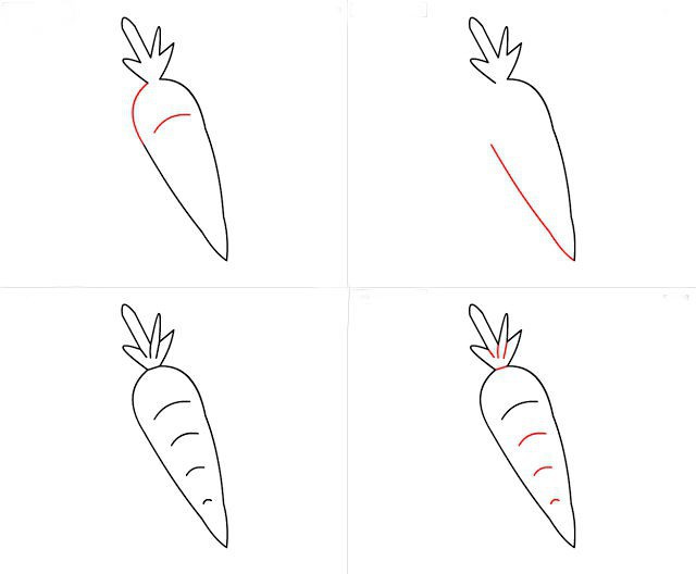Lekcije s djecom: kako nacrtati mrkve u fazi